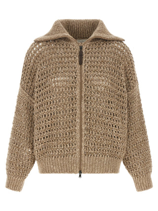 Brunello Cucinelli Beige Elastane Cardigan