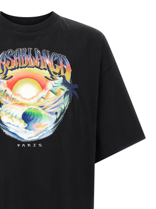 Casablanca Black Organic Cotton T-Shirt