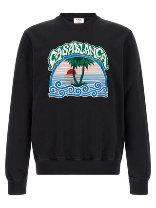 Casablanca Black Organic Cotton Sweatshirt