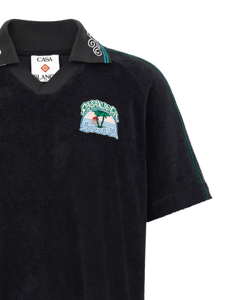 Casablanca Black Cotton Polo Shirt