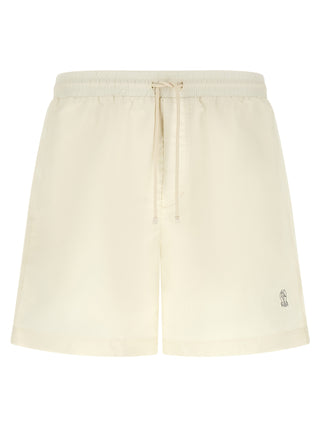 Brunello Cucinelli White Polyester Swim Shorts