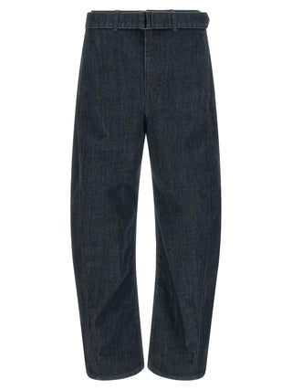 Lemaire Blue Cotton Tapered Jeans