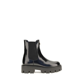 Prada Black Calf Leather Chelsea Boots