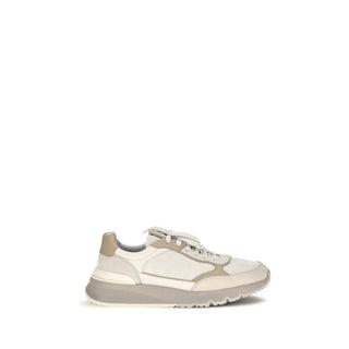 Brunello Cucinelli Beige Calf Leather Athletic Sneakers