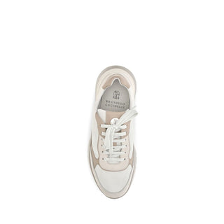 Brunello Cucinelli Beige Calf Leather Athletic Sneakers