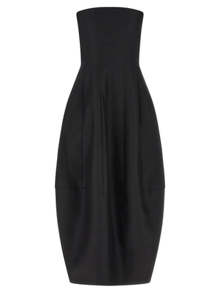 Khaite Black Wool Long Dress