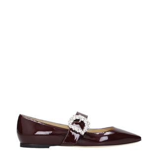 Jimmy Choo Crystal-Embellished Patent Ballet Flats