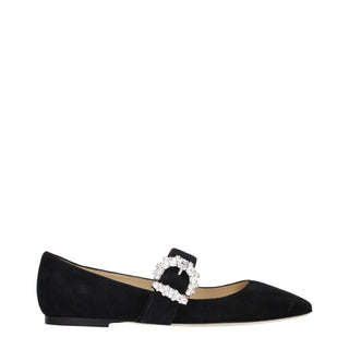 Jimmy Choo Crystal-Embellished Suede Ballet Flats
