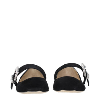 Jimmy Choo Crystal-Embellished Suede Ballet Flats