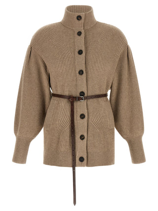 Brunello Cucinelli Wool, Cashmere and Silk Belted Cardigan