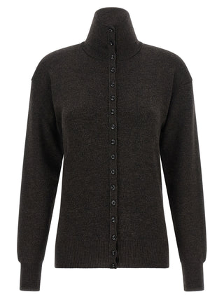 Lemaire Merino Wool High-Neck Buttoned Top