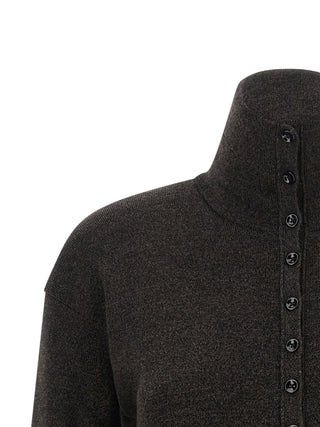 Lemaire Merino Wool High-Neck Buttoned Top