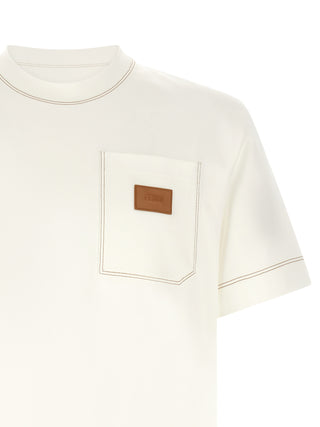 Fendi Logo Patch Cotton T-Shirt