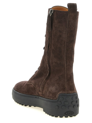 Tod's Winter Gommino Leather Lace-Up Ankle Boots