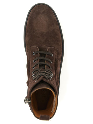 Tod's Winter Gommino Leather Lace-Up Ankle Boots