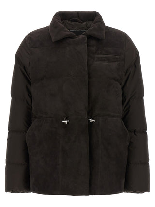 Kiton Brown Polyamide Full-Length Jacket