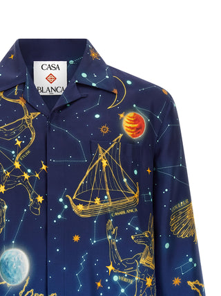 Casablanca Blue Silk Blouse