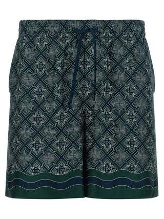 Casablanca Radiating Monogram Silk Shorts