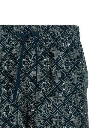 Casablanca Radiating Monogram Silk Shorts