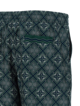 Casablanca Radiating Monogram Silk Shorts