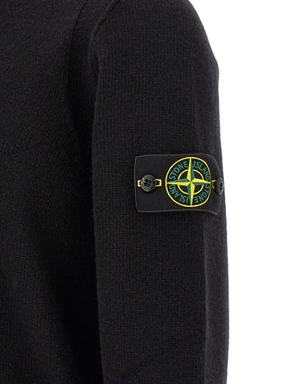 Stone Island Black Virgin Wool Cardigan