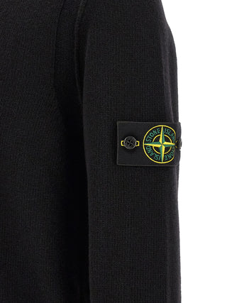 Stone Island Black Virgin Wool Cardigan