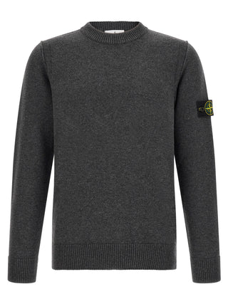 Stone Island Gray Virgin Wool Cardigan