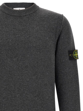Stone Island Gray Virgin Wool Cardigan