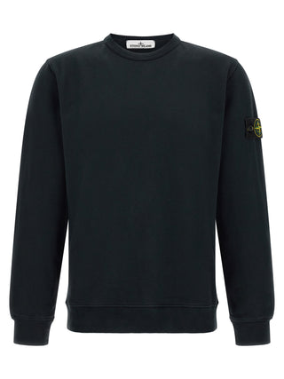 Stone Island Blue Cotton Sweatshirt