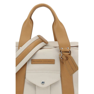 Brunello Cucinelli Beige Calf Leather Luggage And Travel