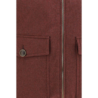 Brunello Cucinelli Bordeaux Wool Oves Aries Sleeveless Jacket