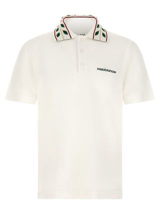 Casablanca White Organic Cotton Polo Shirt