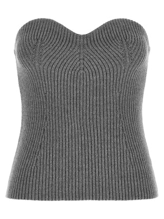 Jil Sander Virgin Wool Bustier Top