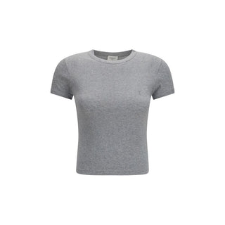 Saint Laurent Cassandre Embroidered Cotton T-Shirt