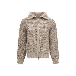 Brunello Cucinelli Ribbed Cashmere Half-Zip Cardigan