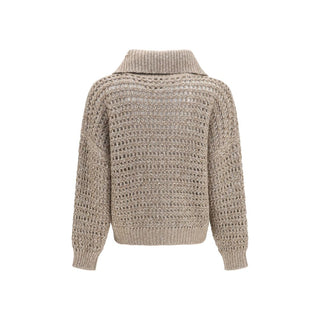 Brunello Cucinelli Ribbed Cashmere Half-Zip Cardigan