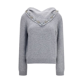 Prada Cashmere Sweater with Detachable Embroidered Scarf