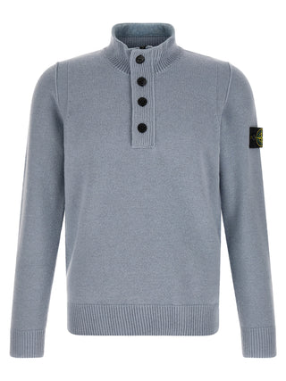 Stone Island Blue Virgin Wool Cardigan