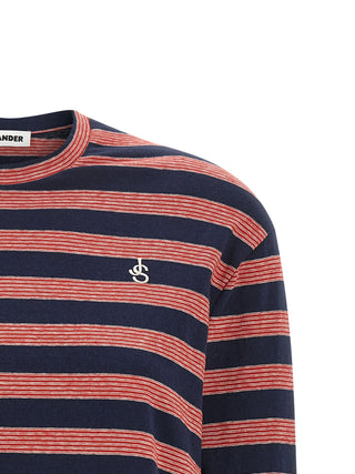 Jil Sander Logo-Embroidered Striped Long-Sleeve T-Shirt
