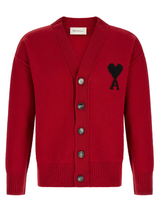 Ami Paris Ami de Coeur Felted Merino Wool Cardigan