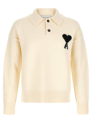 Ami Paris Ami de Coeur Wool Polo Shirt
