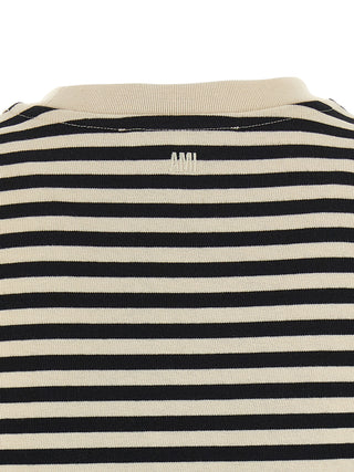 Ami Paris Ami de Coeur Striped Long-Sleeve T-Shirt