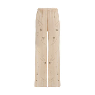 Forte Forte Fleurs d'Orient Embroidered Velvet Trousers