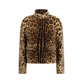 Max Mara Studio Printed Velvet Boxy Jacket