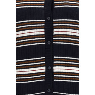 Max Mara Studio Striped Silk and Wool Cardigan
