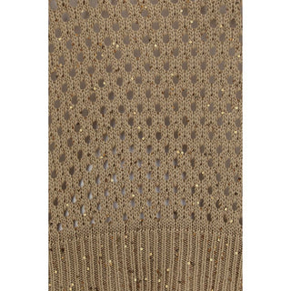 Max Mara Studio Sequin Open-Knit Cotton Sweater