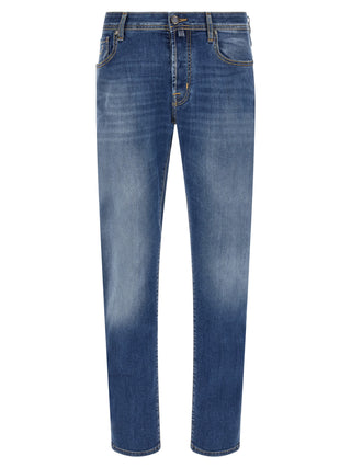 Jacob Cohen Blue Cotton Straight-Leg Jeans