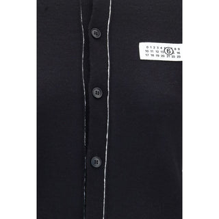 MM6 Black Wool Oves Aries Cardigan