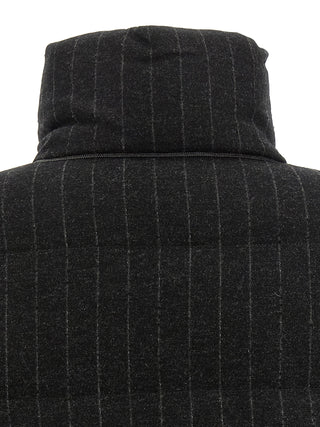 Brunello Cucinelli Gray Virgin Wool Full-Length Jacket