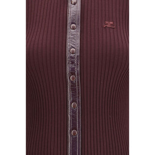 Courrèges Vinyl and Knit Cardigan
